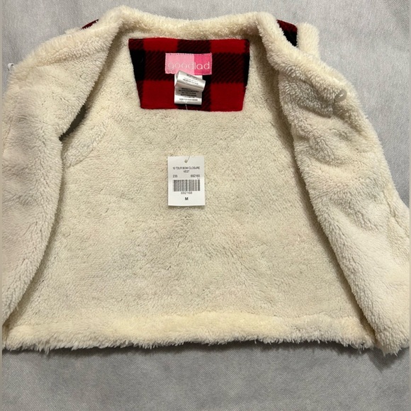 Goodlad toddlers, buffalo plaid fleece lined vest. Girls M (2T-3T) - Picture 3 of 11